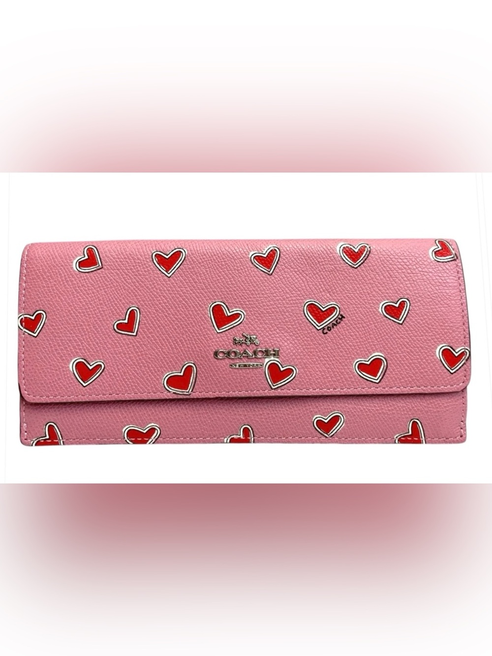 RARE Coach Soft Wallet with Heart ♥️ Print Bags Purses Designer (Style C3287)